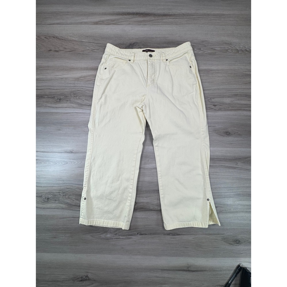 Vintage Y2K Riveted by Lee Cream Capri Pants‎ Size 12M High Rise Side Slit